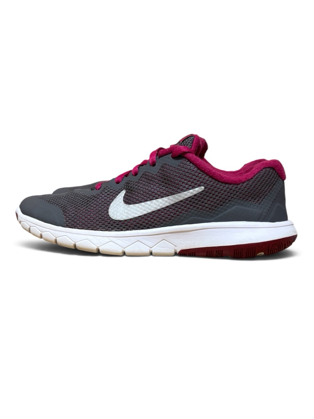 Nike Flex Experience 4 Gray Fuchsia White Size Y5 Woman 6.5